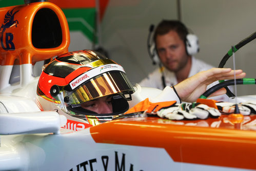 Jules Bianchi se subió al Vjm05 en los Libres 1 del GP de Italia 2012