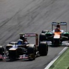 Jean-Eric Vergne mantiene posición con Nico Hülkenberg en Monza