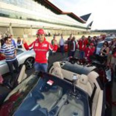 Felipe Massa en la concentración de Ferrari en Silverstone