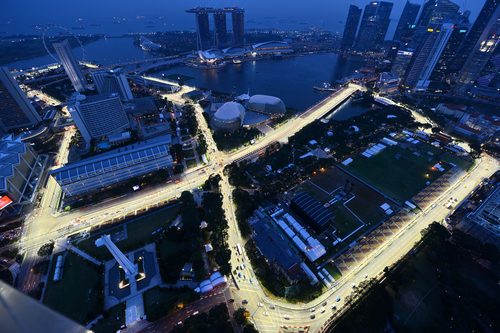 Circuito de Singapur de noche