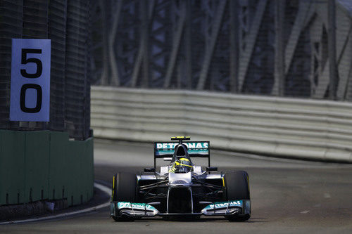 Nico Rosberg durante los libres del GP de Singapur