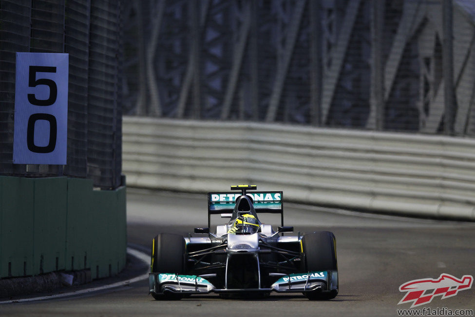 Nico Rosberg durante los libres del GP de Singapur