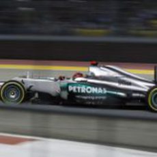 Michael Schumacher en acción durante la clasificación