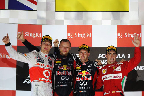 El podio del Gran Premio de Singapur 2012