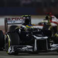 Bruno Senna perdió el KERS a final del GP de Singapur 2012