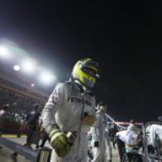 Nico Rosberg en la parrilla del GP de Singapur 2012