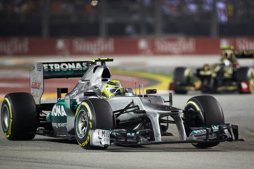 Nico Rosberg terminó la carrera de Singapur en quinta posición