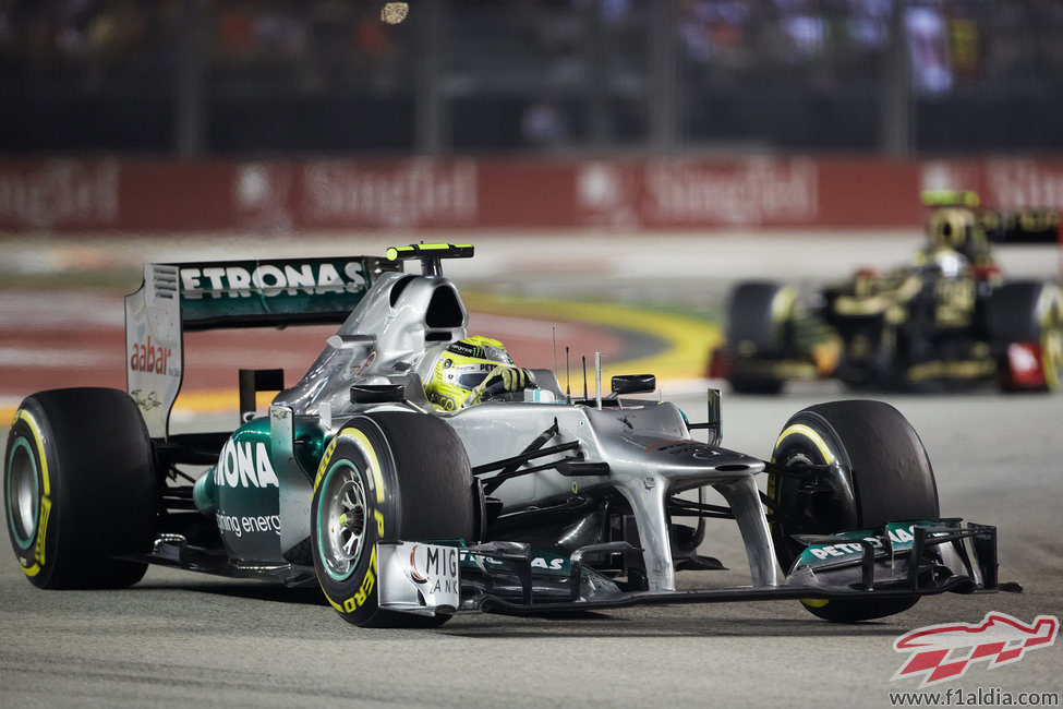 Nico Rosberg terminó la carrera de Singapur en quinta posición