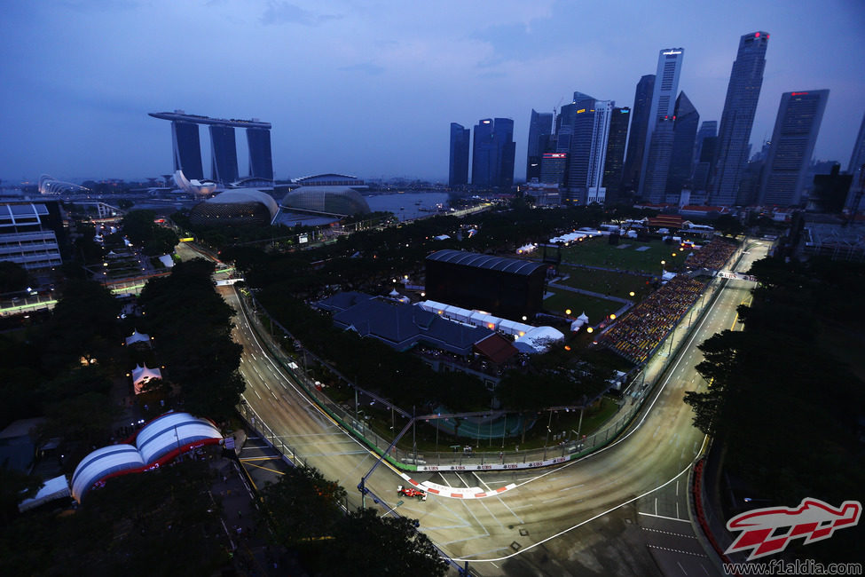 Plano amplio de la ciudad de Singapur