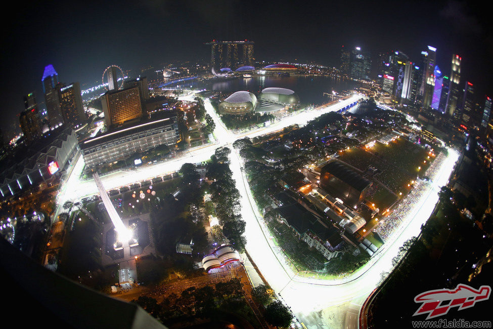 Espectacular imagen del trazado de Singapur