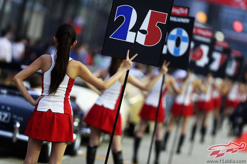 Las 'pit babes' del GP de Singapur 2012