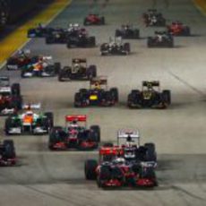 Salida del GP de Singapur 2012