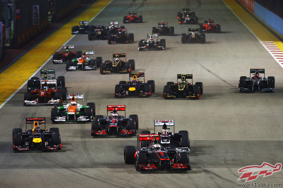 Salida del GP de Singapur 2012