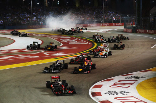 Primeras curvas del GP de Singapur 2012