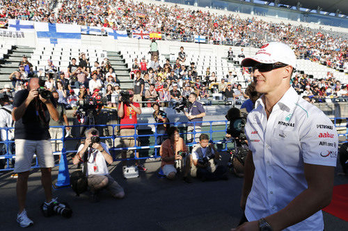 Michael Schumacher llega el circuito de Suzuka