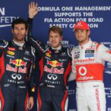 Vettel, Webber y Button, los tres mejores de la clasificación en Suzuka