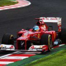 El Ferrari de Fernando Alonso en la clasificación del GP de Japón 2012