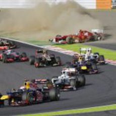 Fernando Alonso fuera de carrera tras la salida del GP de Japón 2012