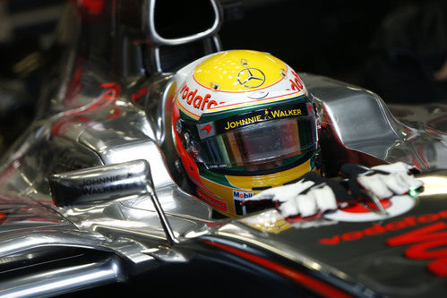 Lewis Hamilton momentos antes de la carrera de Japón
