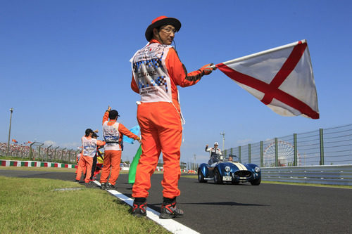 Pastor Maldonado en el 'Drivers Parade'