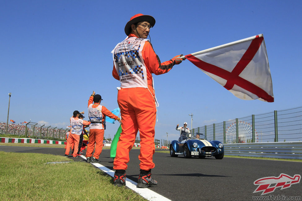 Pastor Maldonado en el 'Drivers Parade'