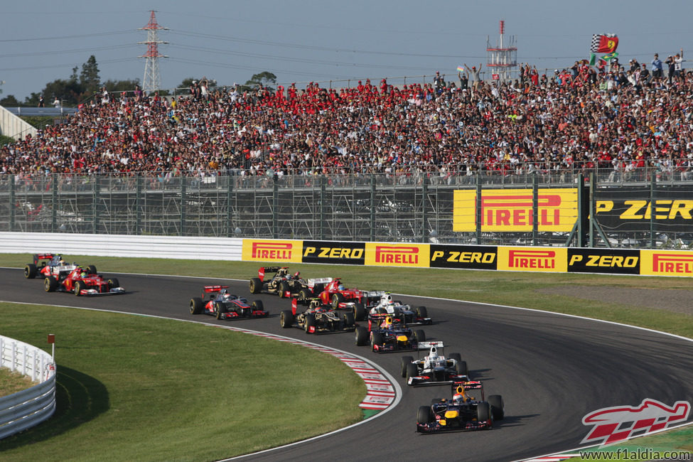 Salida del Gran Premio de Japón 2012