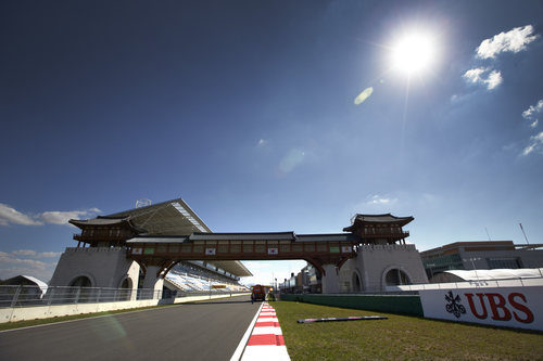 Recta de meta del circuito de Yeongam en el GP de Corea 2012