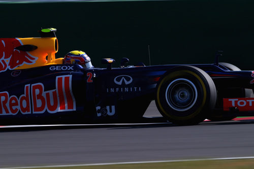 Mark Webber prueba los neumáticos blandos en Corea