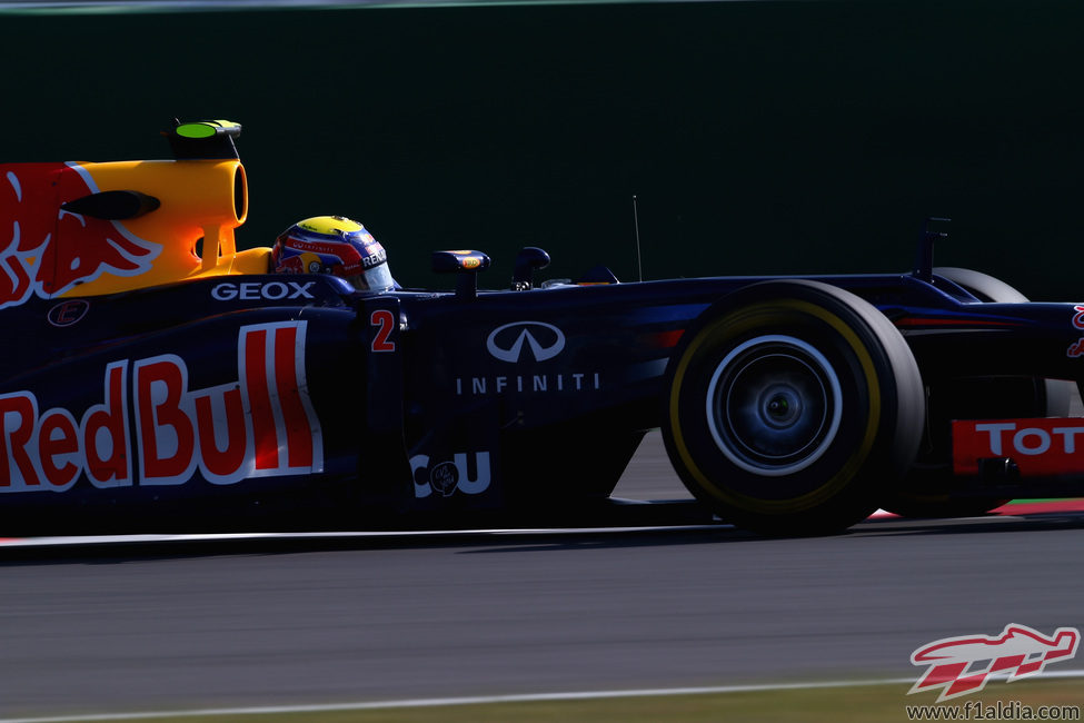 Mark Webber prueba los neumáticos blandos en Corea