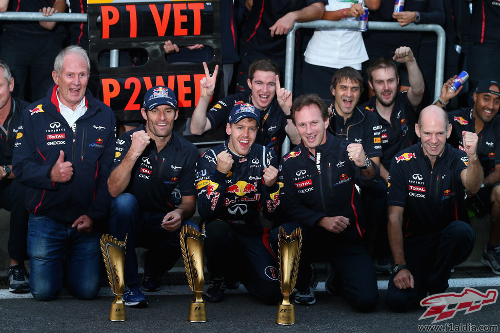 Red Bull celebra el doblete en el GP de Corea 2012