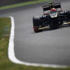 Romain Grosjean rueda en la Q1 de la clasificación del GP de Japón