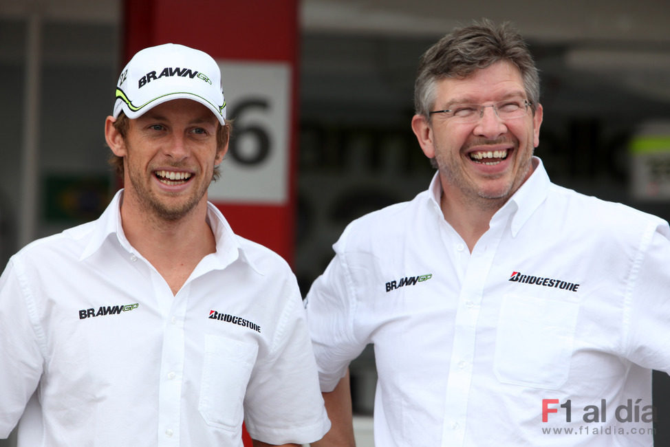 Jenson Button y Ross Brawn