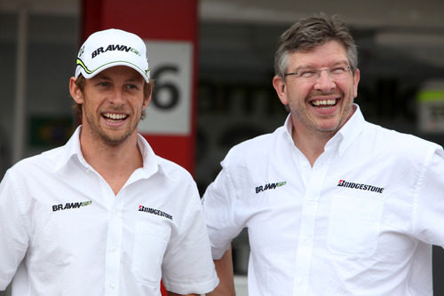 Jenson Button y Ross Brawn