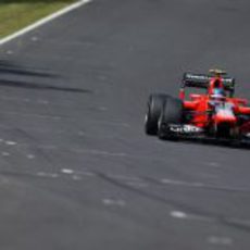 Charles Pic rueda en la Q1 del GP de Japón