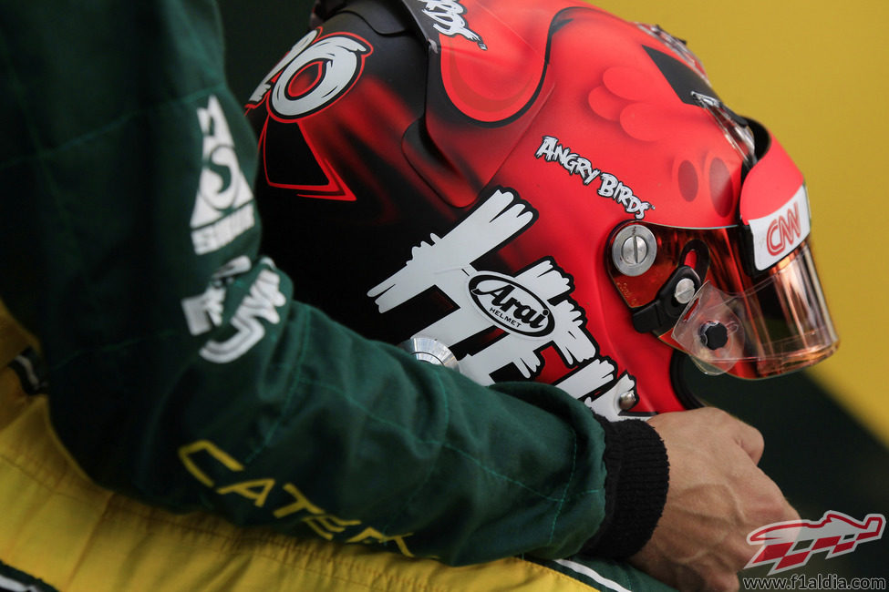 El casco de Heikki Kovalainen en esta temporada 2012