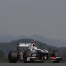Kamui Kobayashi rueda en el Gran Premio de Corea