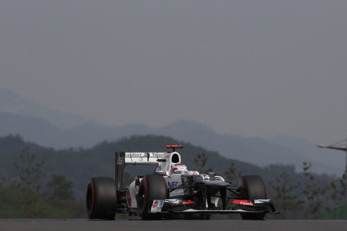 Kamui Kobayashi rueda en el Gran Premio de Corea