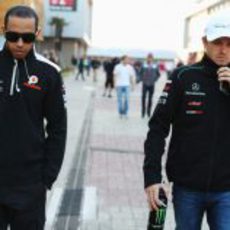 Hamilton y Rosberg, juntos en el GP de Corea 2012