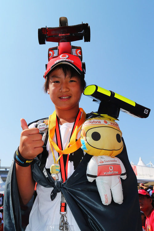 Un aficionado de McLaren en el circuito de Suzuka