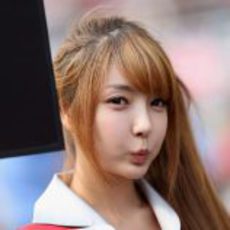 Una de las 'pit babes' del GP de Corea 2012