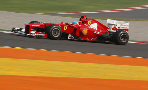 Fernando Alonso en los entrenamientos del GP de India 2012