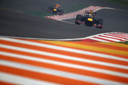 Sebastian Vettel y Mark Webber en los libres del GP de India