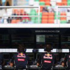 El muro de Red Bull durante la clasificación del sábado