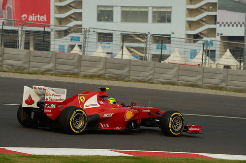 Felipe Massa rueda con el blando en el circuito de Buddh
