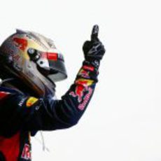 Sebastian Vettel y su dedo dominan en India 2012