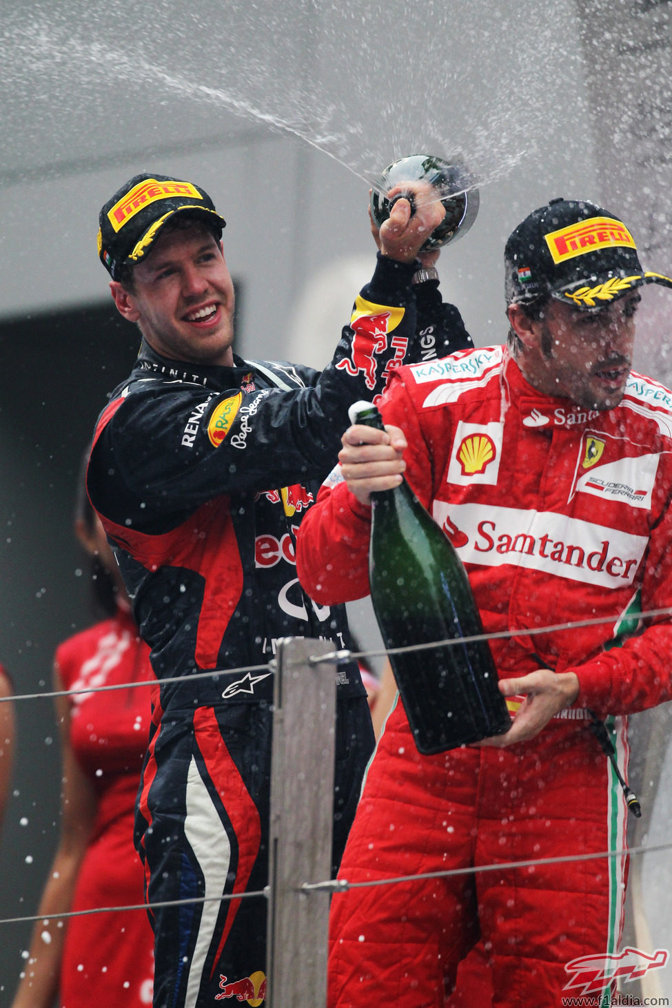 Vettel moja a Alonso en el podio de Nueva Delhi