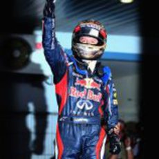 El gesto de la victoria de Sebastian Vettel