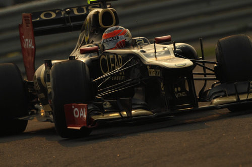 Plano de Romain Grosjean durante el GP de India 2012