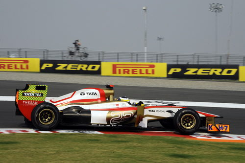 Pedro de la Rosa pilota en el Buddh International Circuit