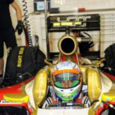 Narain Karthileyan pilota en el Buddh International Circuit